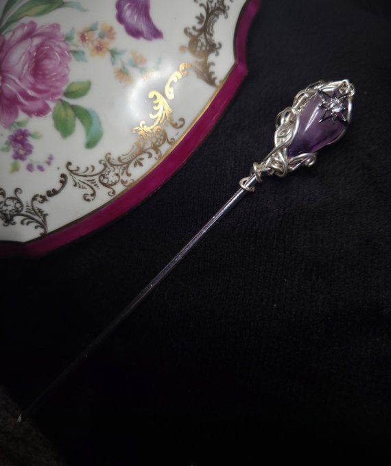 Pic  a cheveux Améthyste etoilé✨ Ouverture & Équilibre   