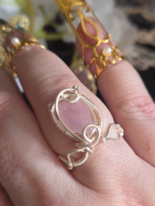 Bague  kunzite : amour & apaisement
