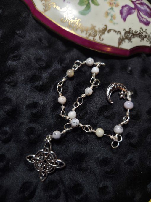 Chapelet de connexion et priere en merlinite 