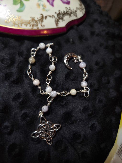 Chapelet de connexion et priere en merlinite 