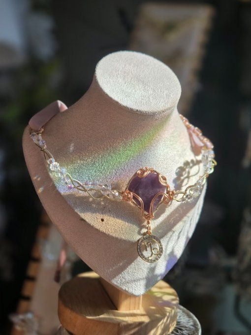 Collier Astro du Capricorne ♑ Lepidolite 