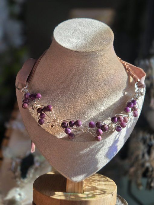 Collier Perles Modulable Phosphosidérite