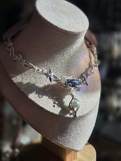 Pouvoir Du Soleil Bleu : collier modulable en Piétersite 