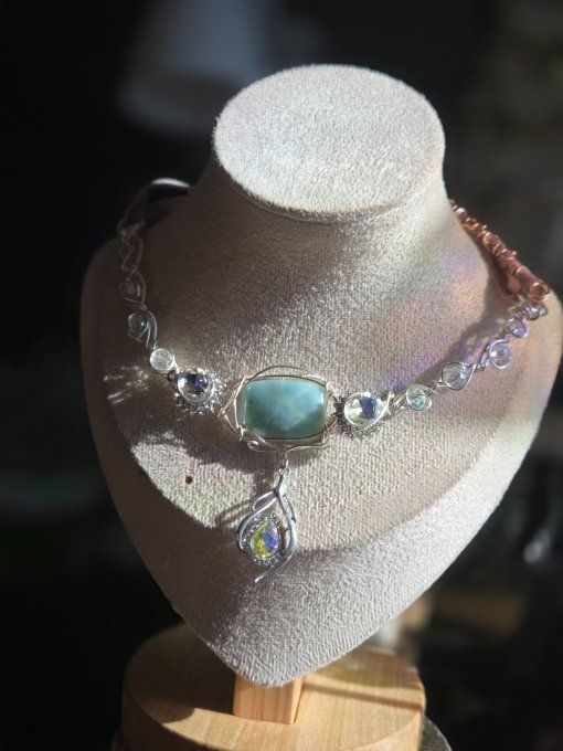 Constellation du poisson : collier modulable Calcite Caribéenne 