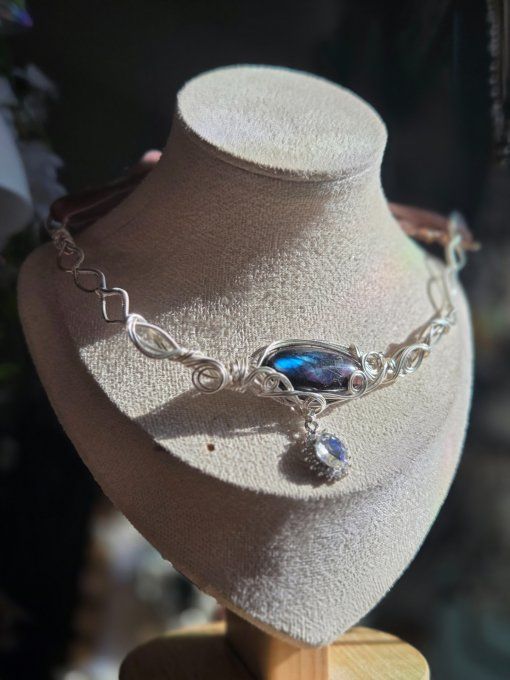 Constellation de Cassiopée : collier Labradorite Bleu