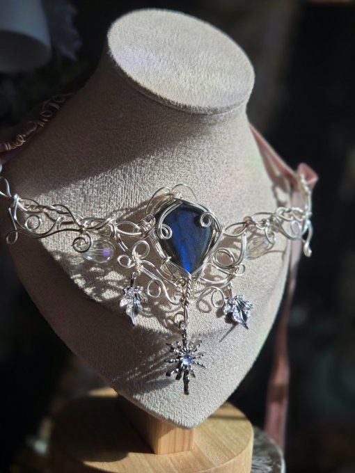 Collier SkyLight : Labradorite Bleu 