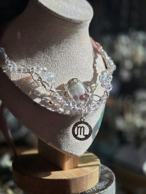 Astro Scorpion - Rubellite anhydrite - Collier modulable