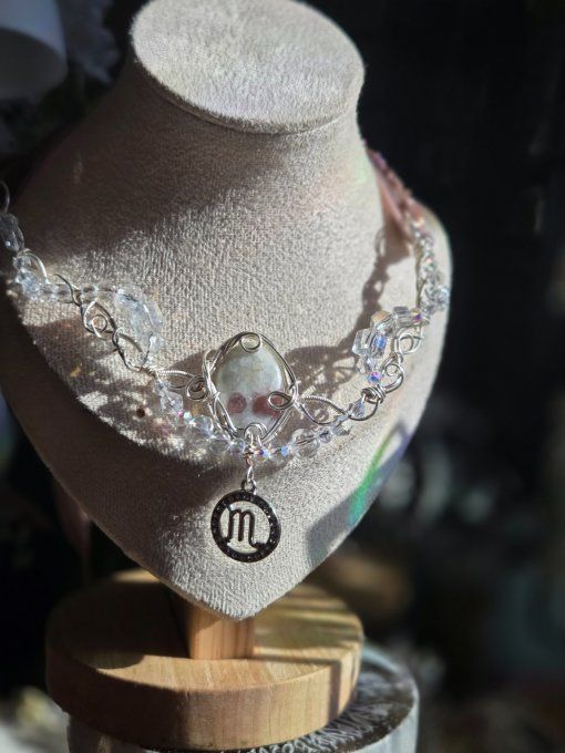 Astro Scorpion - Rubellite anhydrite - Collier modulable