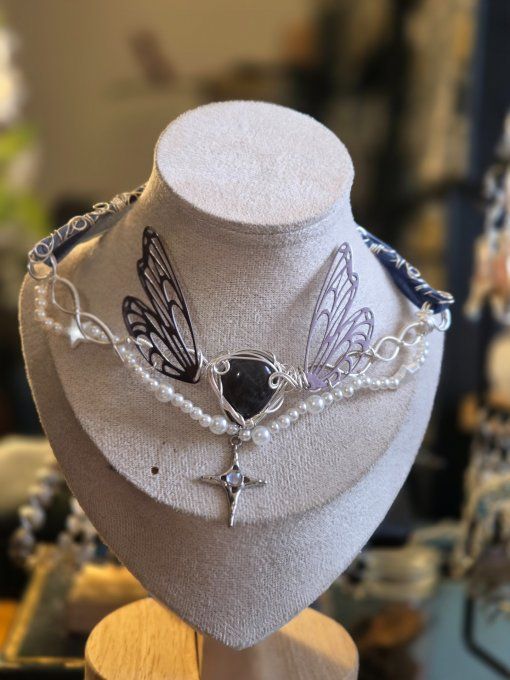 Collier Hecate - Pierre de Lune Noire.