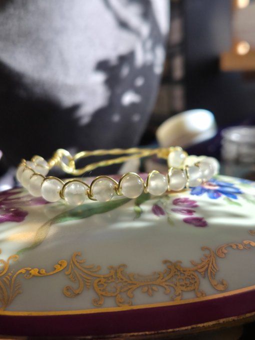 Bracelet Sélénite -pierre de purification et d'Harmonie ✨