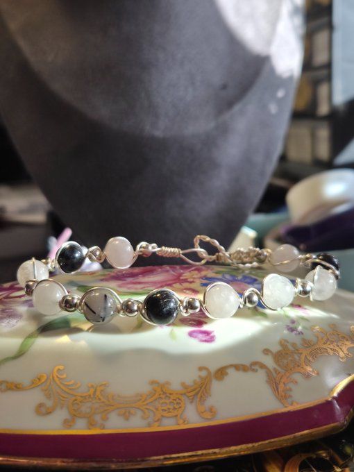 Quartz tourmaline bracelet -protection influence toxique 