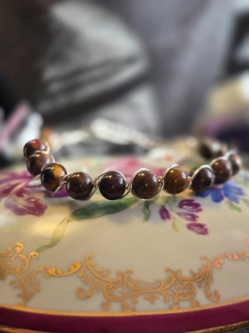  Bracelet Oeil De Fer  -Pierre de Force, Protection et Confiance