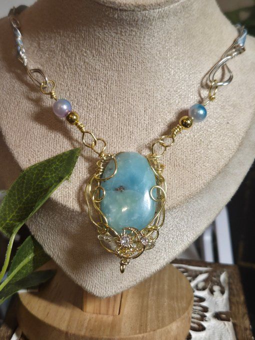 Collier or Hemimorphite -Communication & Harmonie✨