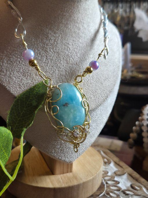 Collier or Hemimorphite -Communication & Harmonie✨