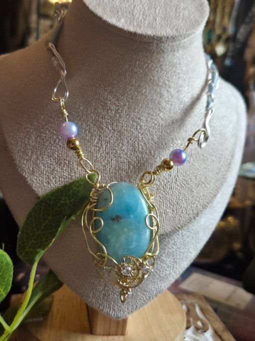 Collier or Hemimorphite -Communication & Harmonie✨