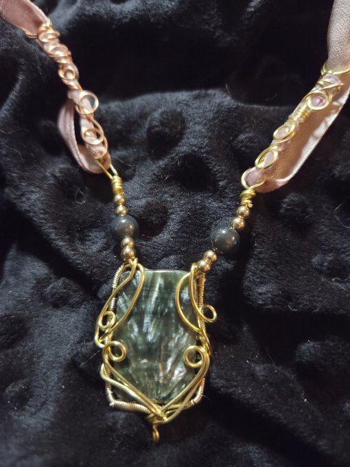 Collier Seraphinite - bijou or  - Purification Et Renouveau,