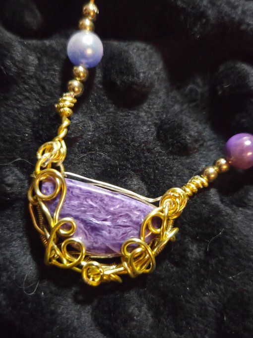 Collier or Charoite : Transformation et Libération ✨ - Copie