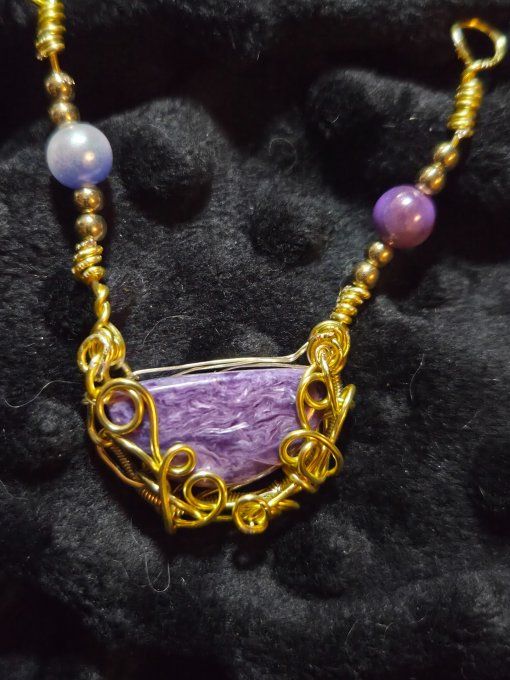 Collier or Charoite : Transformation et Libération ✨ - Copie
