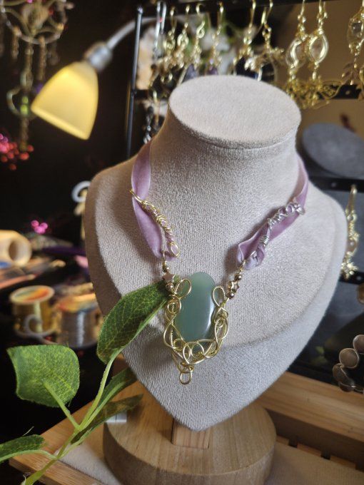 Collier or Jade ✨ sagesse et succés