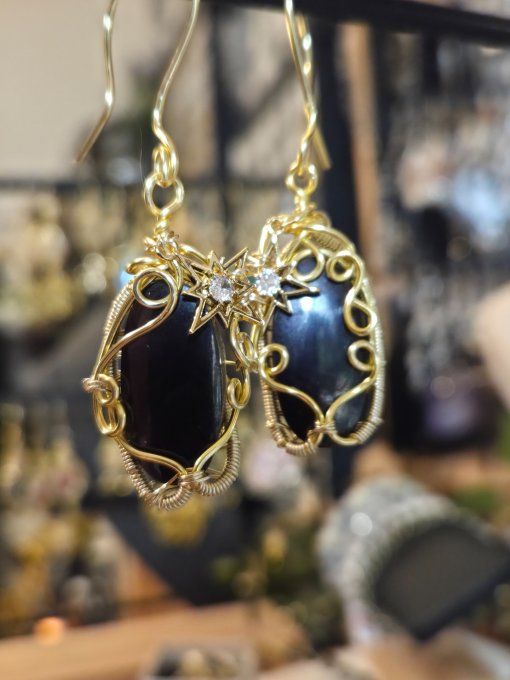 Boucle d’oreille Purpurite  – Liberté Intérieure  .