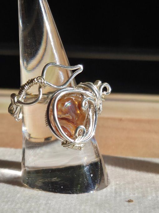 Bague agate de feu mexicaine 