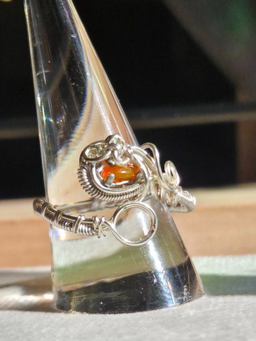 Bague Opale de feu  - passion et energie