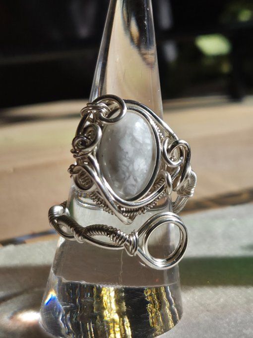 Bague howlite Ajustable-Calme Et Clarté Mentale   