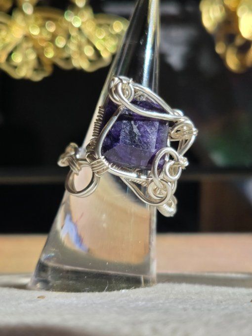 Bague saphir Bleu - pierre des oracles