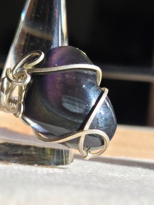 Bague oeil céleste coeur ajustable