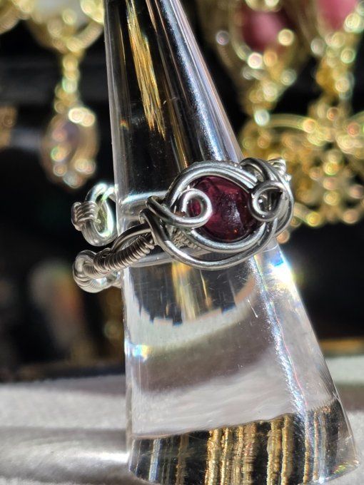 Bague Grenat rhodolite : amour ,passion.
