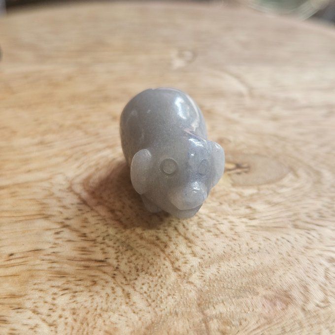 Mini cochon d'aventurine Bleu 2 cm