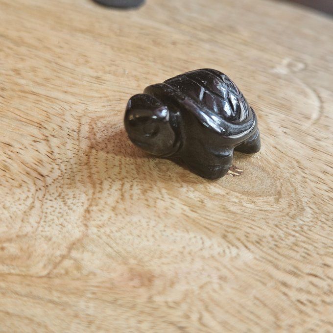 Mini tortue obsidienne Noire 2 cm