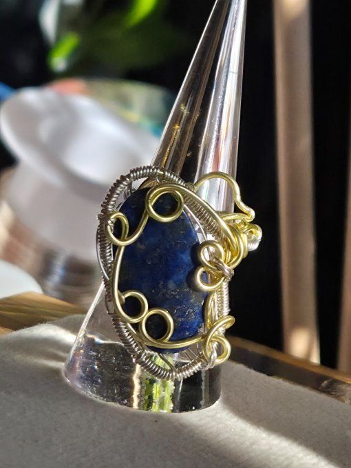 Bague lapis Lazuli -chance , confiance 