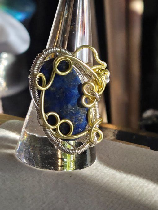 Bague lapis Lazuli -chance , confiance 