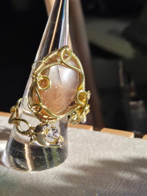 Bague Pierre de lune pêche ✨ hecatolite 