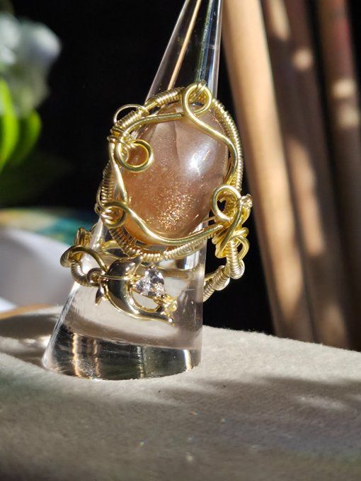 Bague Pierre de lune pêche ✨ hecatolite 