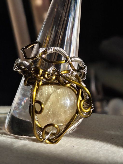 Bague Quartz rutile - silver Bonze Ajustable 