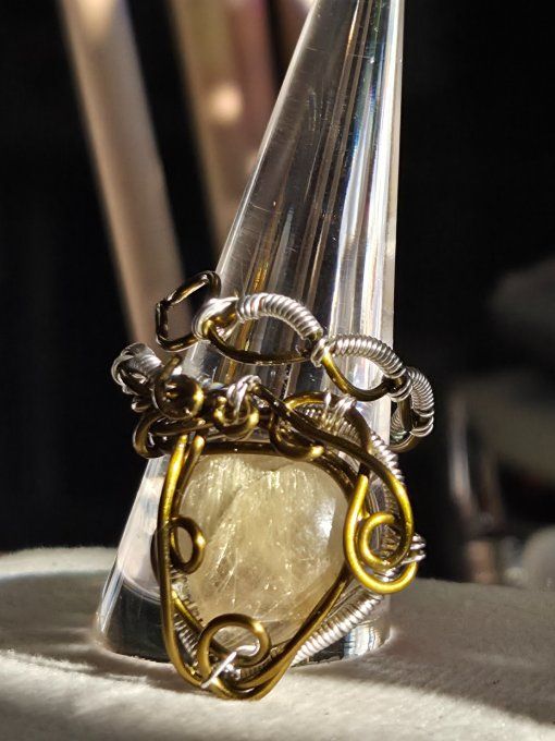 Bague Quartz rutile - silver Bonze Ajustable 