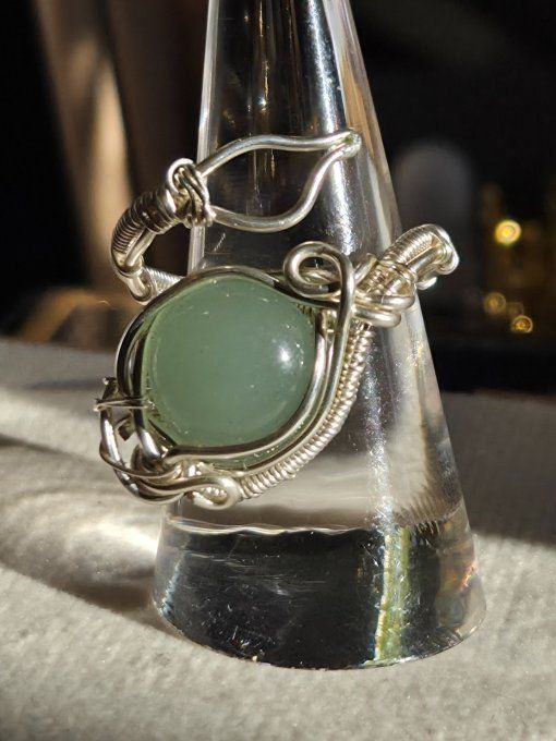 Bague aventurine verte -prosperité & joie