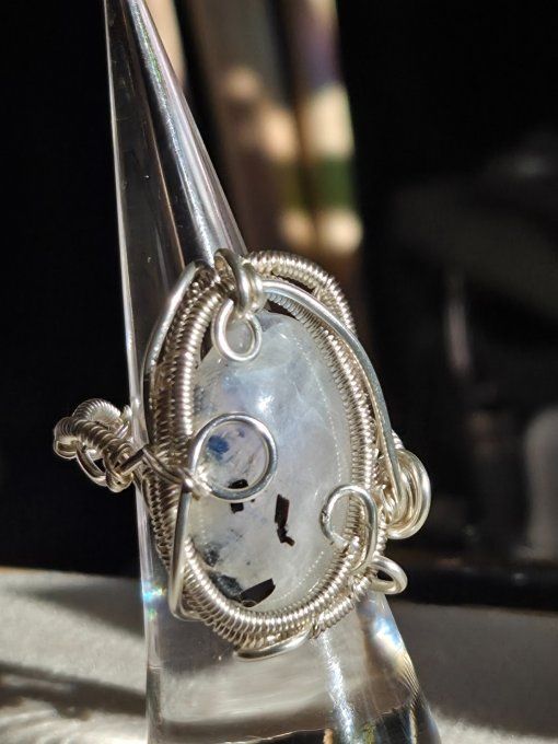 Bague Pierre de Lune - Peristerite 