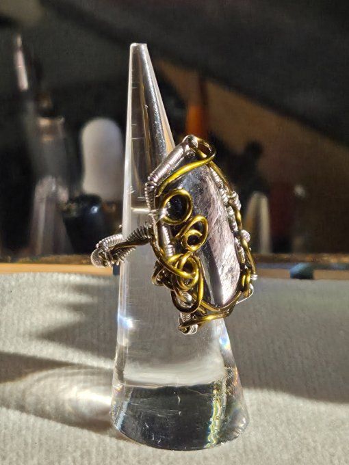 Bague hypersthène ajustable-silver Bronze 