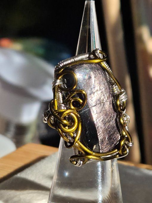 Bague hypersthène ajustable-silver Bronze 