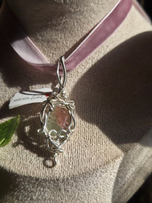 Amulette Tourmaline melon d'eau- protection et sérénité 