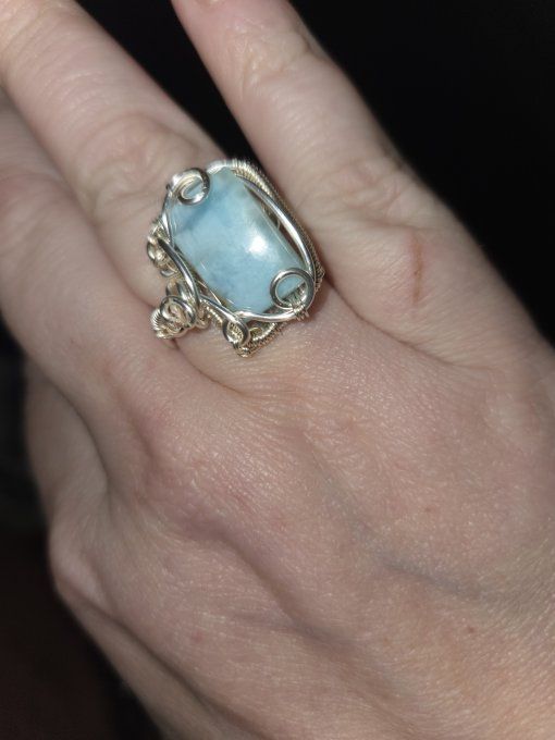 Bague Calcite caribéenne ✨serenité &energie positive  . - Copie