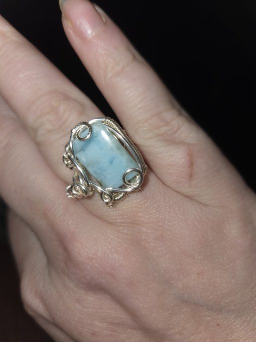 Bague Calcite caribéenne ✨serenité &energie positive  . - Copie