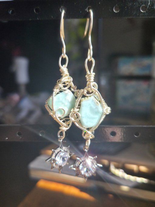 Boucle d'oreille Larimar ✨ sérénité et équilibre 