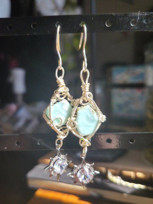 Boucle d'oreille Larimar ✨ sérénité et équilibre 