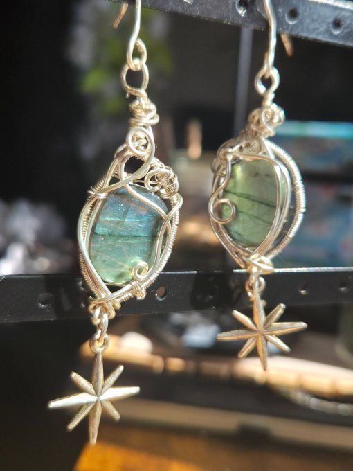 Boucles D’Oreilles En Labradorite – Protection & Éclat Intuitif