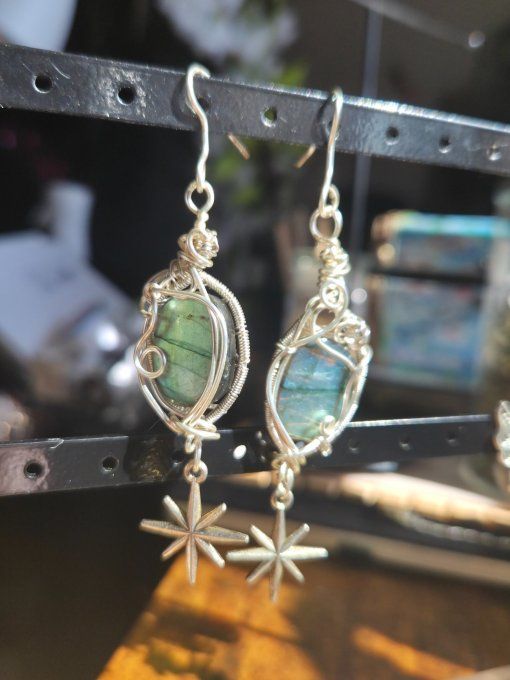 Boucles D’Oreilles En Labradorite – Protection & Éclat Intuitif 