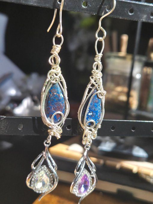 Boucles d’Oreilles Azurite – Clarté, Sérénité & Concentration